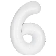 Pkg White Number Six 34"